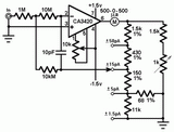 Picoammeter circuit with 4 ranges circuit diagram