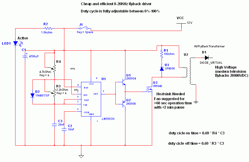 Gudang Skema Elektronik: Flyback Transformer Driver ionizer transormer dc power supply wiring diagram 