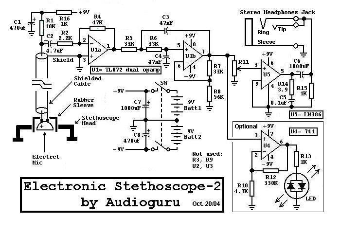 How to build Electronic Stethoscope (circuit diagram) 4 pin ballast wiring diagram 