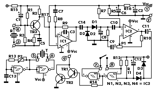 Ultrasonic Radar Circuit Diagram